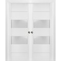 Sartodoors Double Pocket Interior Door, 36" x 80", White LUCIA4010DP-BEM-36